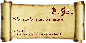 Mészáros Zsombor névjegykártya